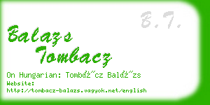 balazs tombacz business card